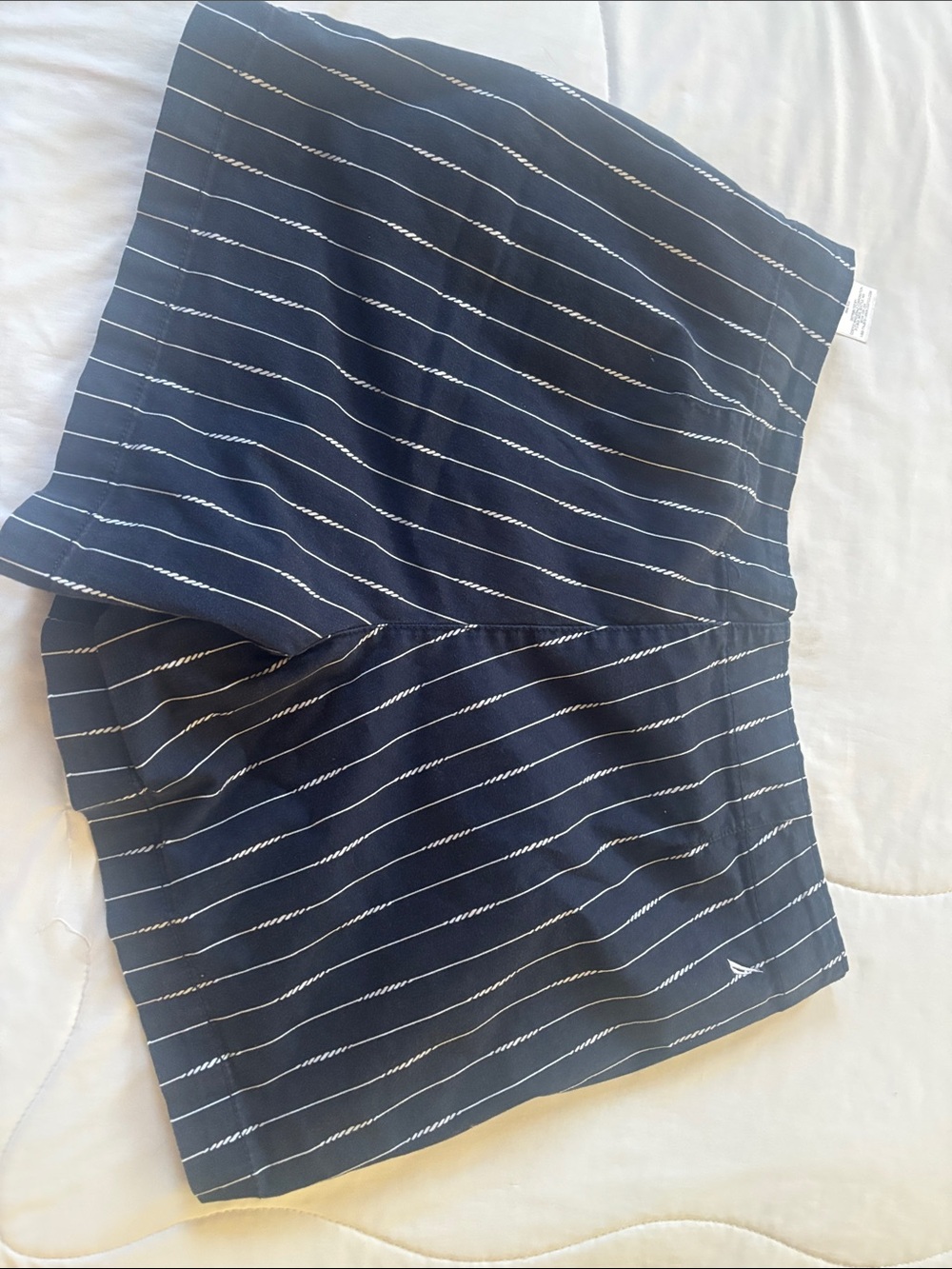 Nautica Navy Blue Striped Women's Flat Front Shorts - Picture 5 of 5